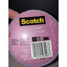 Scotch 2 Rolls Scotch Duct Tape NEW Pink Metallic Cheetah Discountinued 1.88 in x 10 yd