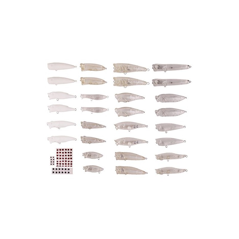 Value Sport 30 Pcs Unpainted Plugs Fishing Hard Lures Kit
