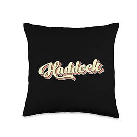 Haddock Retro Vintage Style T-Shirts Haddock Tshirt Retro Art Baseball Font Vintage Throw Pillow, 16x16, Multicolor