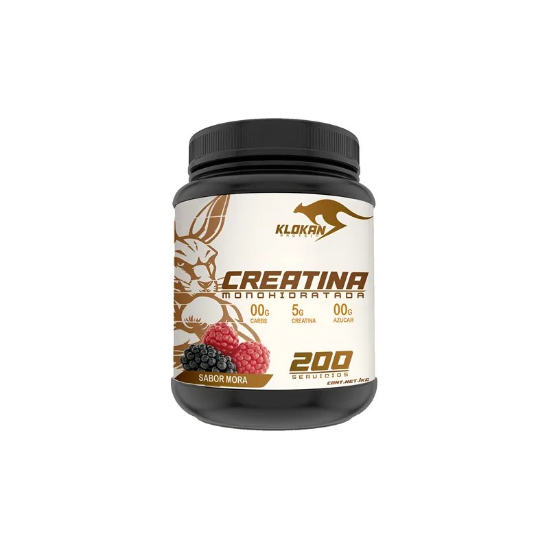Creatina Monohidratada 1kg Klokan 200 Servicios Sabores