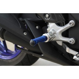 SSK Standard Aluminum Shaved Step for Riders, Mounting Part Color: Silver, Step Bar Color: Titanium YAMAHA YZF-R25/YZF-R3/MT-25/MT-03