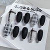 [Sl&Sl Nail Tip] Black check nail - Stiletto / [슬앤슬네일팁]