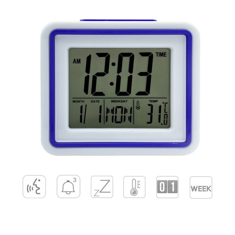 VISIONU English Talking Alarm Clock with Date, Day and Temperature,