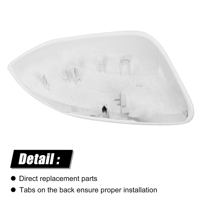 White Passenger Side Replacement Mirror Cover Cap Housing for 2020