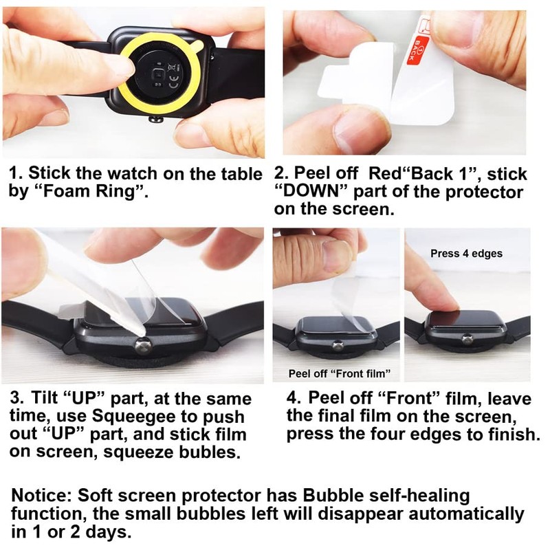 smaate Compatible with TOZO S7 1.85”, Soft Smart Watch Screen