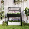 Outsunny Raised Garden Bed with Flip-Up Greenhouse Cover, Elevated Planter