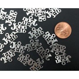Unbranded John 3:16 Charms - Antiqued Silver Color - Daily Devotional Bible Verse 25pcs