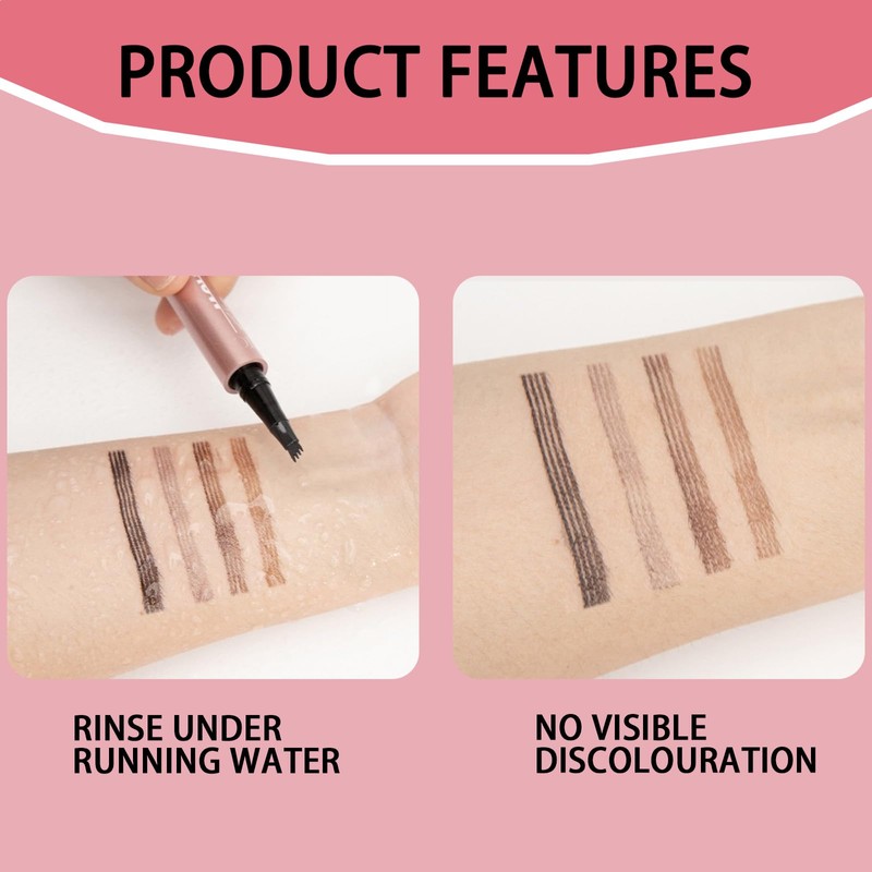 FunnAura 2PCS Magic Eyebrow Microblading Pen, 3D Waterproof 4 Tip