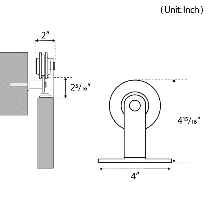 SMARTSTANDARD 5 FT Top Mount Sliding Barn Door Hardware Kit