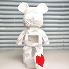 yaoyaoplay DIY Building Blocks Set (Red Heart White Bear)