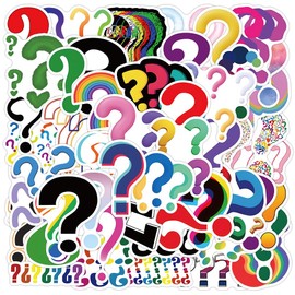 Question Mark Stickers, Pack of 60 Waterproof Cartoon Mark Stickers for Skateboard, Laptop, Luggage, Car, Phone, Guitar, Scrapbooking, Vinyl Funny Question Mark Stickers for Girls, Children, Adults