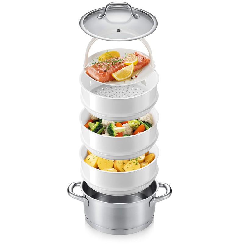 Tescoma 423010 Cestello per Cottura a Vapore, Plastica