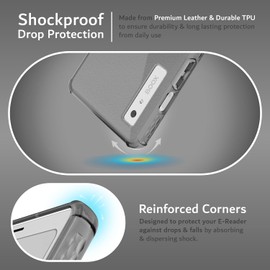 TUDIA SKN Clear Designed for Onyx Boox Palma 2 Case Back Cover, [Reinforced Corners] Shockproof Slim Anti-Yellowing Silicone Gel Transparent Back Lightweight Grip TPU Bumper (Black)