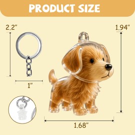 Dog Hair Collector Keychain, Cute Dog Hair Keychain Keepsake, Transparent Pet Fur Keepsake Memorial, Pets Furs Memory Charm Storage Capsule Refillable, Key Chain Holder, Gifts for Pet Lovers