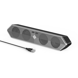 HPSWUW Computer Speakers for Desktop Pc, Wired USB Powered Bluetooth PC Speakers with Stereo Clear Sound, Gaming Speakers Sound Bar for Computer Desktop PC Laptop Monitor, Bluetooth & USB Input Black