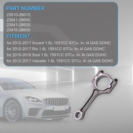 CYCWER 23510-2B010 4pcs Connecting Rods Fit for 2012-2017 Accent 1.6L, Fit for 2010-2018 Soul 1.6L, Replace OE 23510-2B010