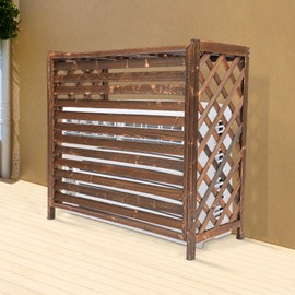 Xuthusman Air Conditioner Fence Screen, AC Covers Solid Wood Planter Rustic Wooden Outdoor Planting Frame for Outside to Hide Air Conditioner & for Outdoor Privacy