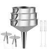 Gucass 7-Piece Stainless Steel Funnel Set, Large Funnel Kitchen with