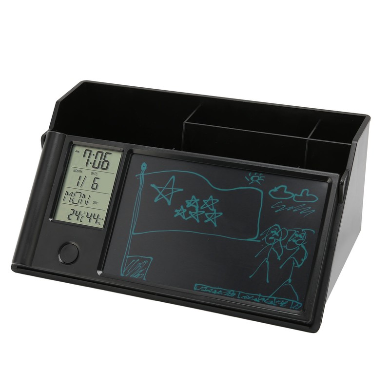Multifunctional Electronic Calendar Desktop Storage Box with LCD Writing Pad