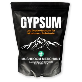 Gypsum Powder for Mushroom Substrate | Lab Grade | Packed in a HEPA-Filtered Facility | Highly Soluble for Growing Mushrooms | Ultra Fine | Soil Conditioner | (Calcium Sulfate Dihydrate)