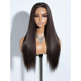 Joedir 13x4x4 Lace Frontal Wig Long Straight Free Parting Silk Base Lace Wigs 26 Inches Straight Wig Synthetic Lace Front Wigs for Women Daily Party Wear
