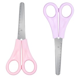 YIKTUNQ Kids Scissors with cm Scale, 2 Pcs 13 cm Blunt Tip Scissors