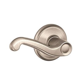 SCHLAGE LOCK CO F10V FLA 619 Flair Lever Passage Leverset, Satin Nickel