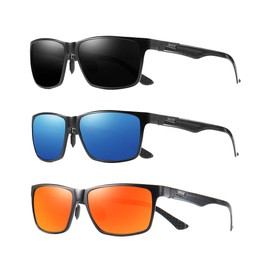 DUCO Men's Luxury Carbon Fiber Temple Polarized Sunglasses for Men Sports UV400 DC8206 3packs