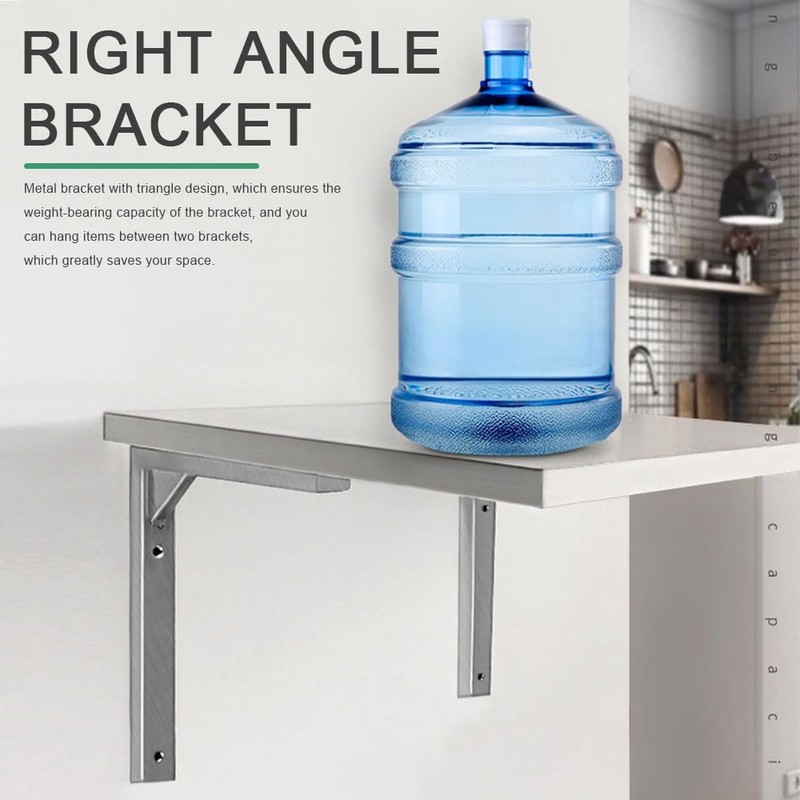 2 Pcs Shelf Bracket Wall Mount Triangle Shelf Brackets Right