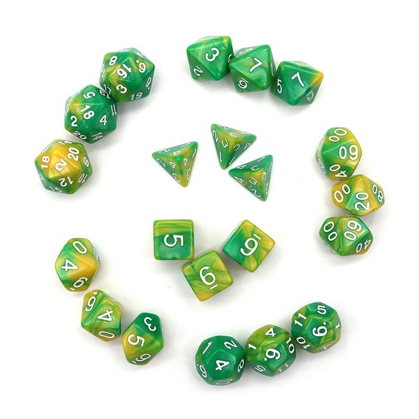 DollaTek Polyhedral Dice Set Table Games Dice 3 Sets Dice