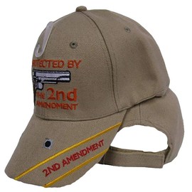 Trade Winds Protected by The 2nd Amendment Gun Rights Bullets NRA Trump Khaki Cap Hat
