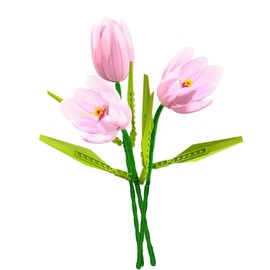 Kit de construcción de flores de tulipanes para adultos, colección botánica, ramo de flores, juego de bloques de construcción, flores artificiales, mini ladrillos de construcción para