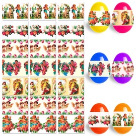 Hying Easter Egg Decorating Kit-Easter Heat Shrink Sleeves for 35 Eggs-Jesus Angel Pattern Egg Wrappers-Decorative Easter Egg Wraps-Pysanka Pysanky Egg Stickers for Easter Party Decorations