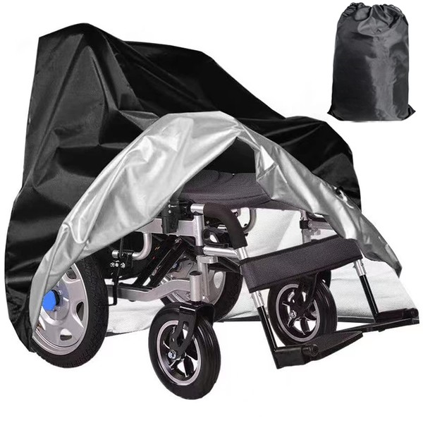 Wheelchair Cover,Electric Wheelchair Cover,Wheelchair Cover for Storage,Waterproof Mobility Scooter Cover, Outdoor Protector from Dust Dirt Snow Rain Sun Rays,Rolling Walker Cover (Large Size)