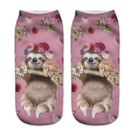Benefeet Sox Funny Sloth Socks Cute Sloth 3D Pattern Print Socks Silly Animal Socks Ugly Sloth Socks Novelty Crazy Sloth Design Ankle Socks Girls Weird Gag Socks Christmas Sloth Gifts for Adult Women