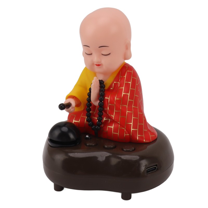 Little Monk Figurine USB Charging 6 Songs Music LED Nodding