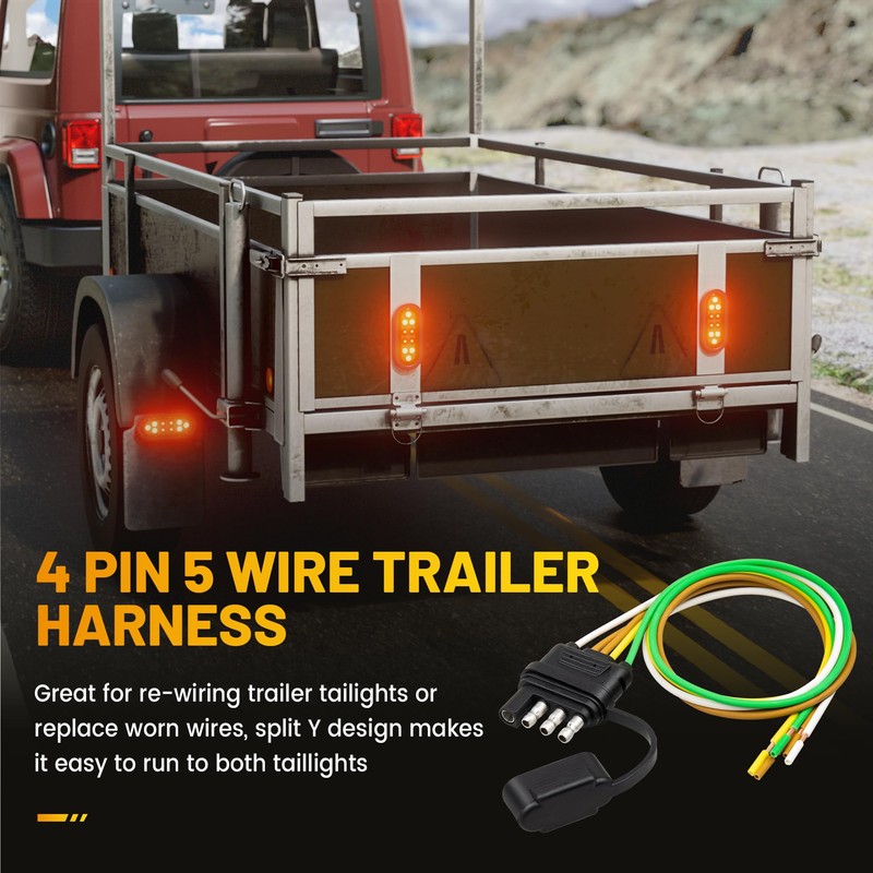 Oyviny 4 Pin 5 Wire Trailer Wiring Harness 18 Inches,