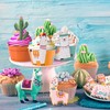 Juego de 24 adornos para cupcakes de cactus y envoltorios