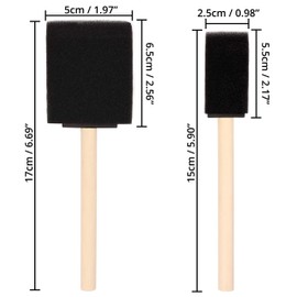 Kurtzy Foam Dabbing Brush (Pack of 24) - Two Sizes - Wooden Handle Foam Brush Set - Painting Tool for Acrylic, Oil, Staining & Watercolours - Arts and Crafts Supplies