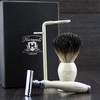 Shaving Gift Set with Shaver, Black Badger Brush and Stand,