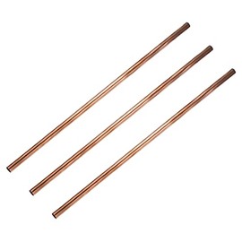 sourcing map Copper Round Tube 300 mm Length Straight Pipe Hose 0.2 mm Wall Thickness Weather Resistance with Ductility 8 mm OD Pack of 3