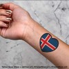 4 x 'Iceland Flag Heart' Temporary Tattoos - Water Resistant,