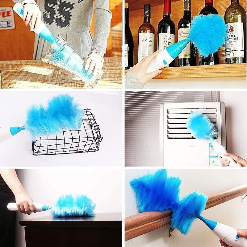 Electric Duster, 180° Bendable Spin Duster Motorised Dust Washable Duster,