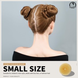 Teenitor 4PCS Gold Hair Bun Shaper Set with Extra-large, Large, Medium, Small Donut Hair Bun Maker, 20pcs Large Bobby Pins