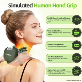 Neck and Shoulder Massager with Heat, Wireless 4D Shiatsu Neck Massager