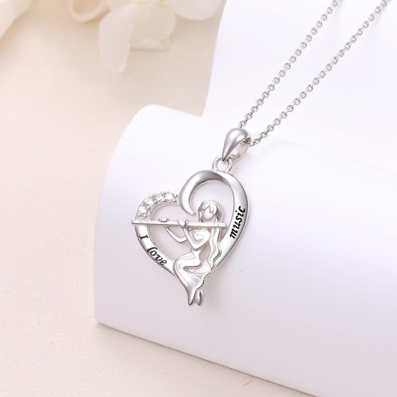 Recital Gift Orchestra Jewelry 925 Sterling Silver Engraved I Love