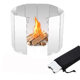 Pack of 10 foldable aluminium wind protection, aluminium wind protection, wind protection for camping stoves, for camping, outdoor stoves, picnics, camping