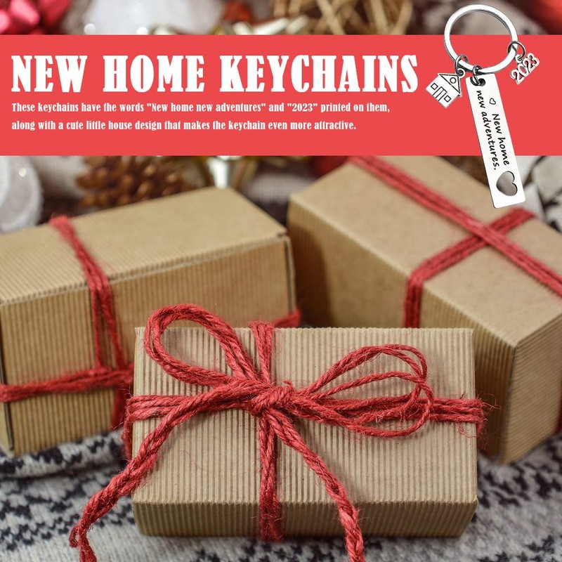 lixulluo 2 Pcs New Home Keychains 2023 New Homeowner House