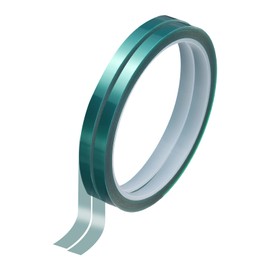 QUARKZMAN 2 Rollen Hochtemperatur-Abdeckband 1/4" x108ft(6mmx33m) 0,05mm dickes PET-Film Silikonklebeband hitzebeständiges Band für Hitzepresse Anodisierung Leiterplatte, Dunkelgrün