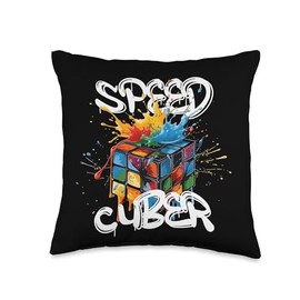 Melting Magic Cube 70s 80s 90s Throw Pillow